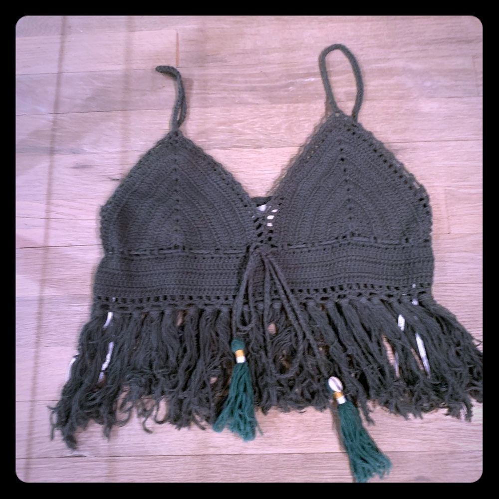 Anthropologie crochet crop top